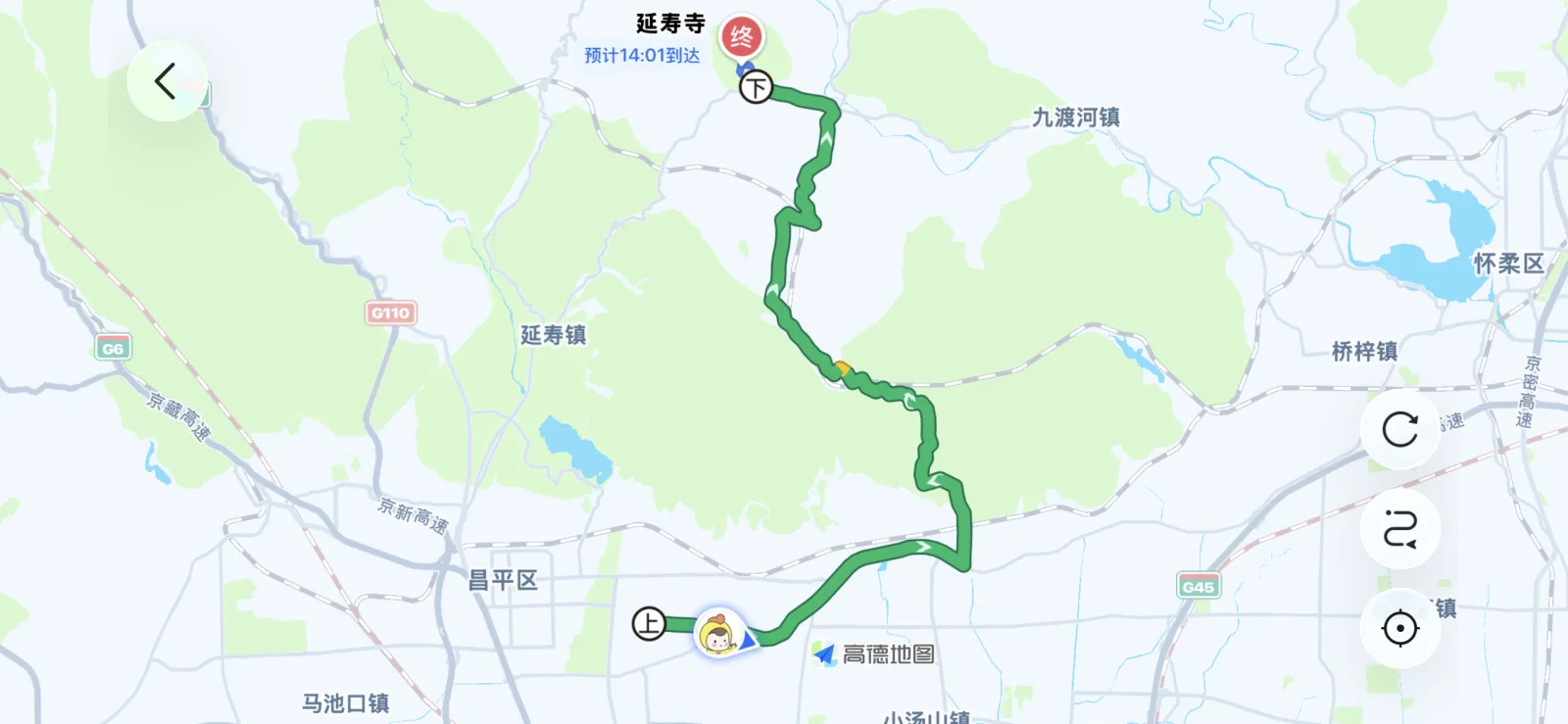前往延寿寺的昌31路公交